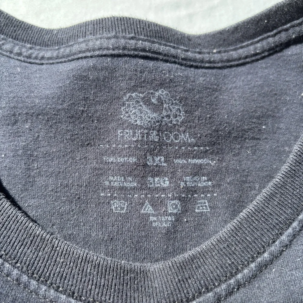 Fruit of the‎ Loom Men's Pocket T-Shirt 3X Cotton Black Bleach Damaged On Front